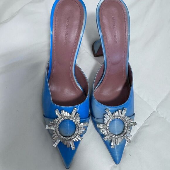 AMINA MUADDI
Begum Leather Mule Pumps Blue Like New worn once in a carpet. - Picture 2 of 12